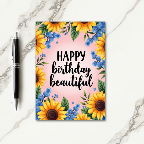Pink Gradient Birthday Card