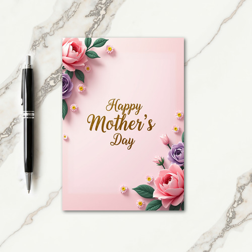 Pink Gradient Mothers Day Card