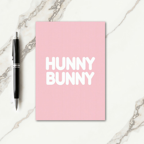 Pink Grid Hunny Bunny Card
