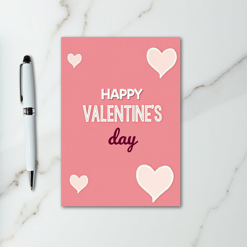 Pink Hand Drawn Valentines Day Card
