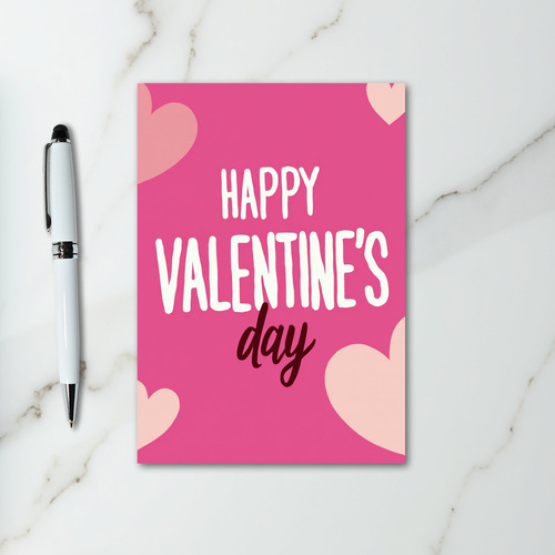 Pink Handwritten Valentines Day Card