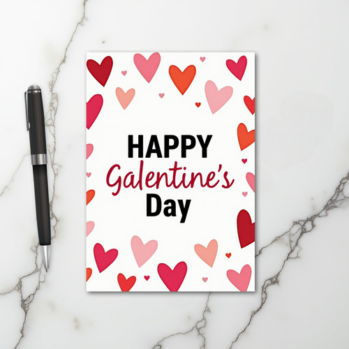 Pink Happy Galentines Day Card