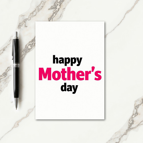 Pink Happy Mothers Day Card