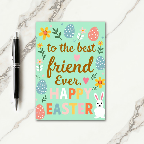 Pink Heart Best Friend Card