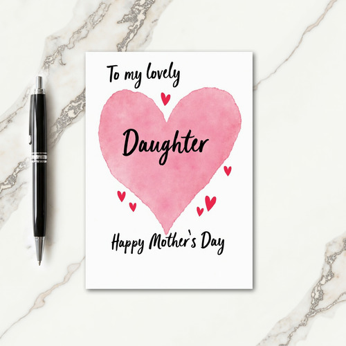 Pink Heart Daughter Card