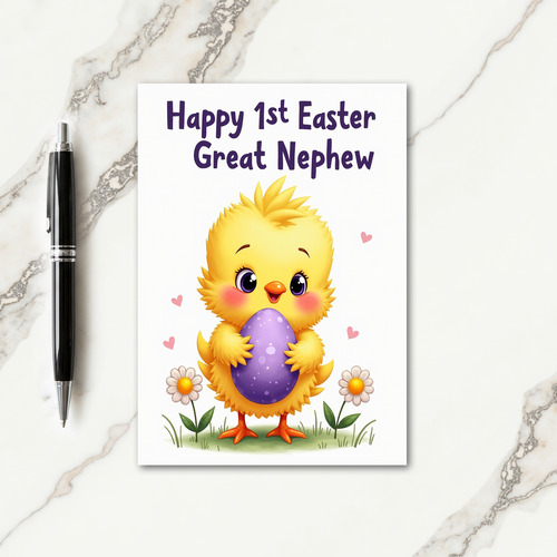 Pink Heart Easter Nephew Card