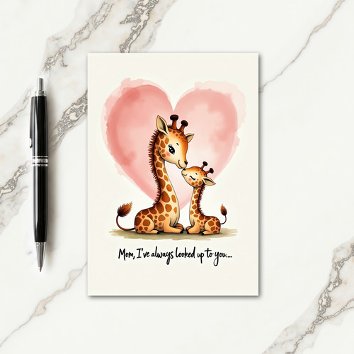 Pink Heart Moms Day Moment Card