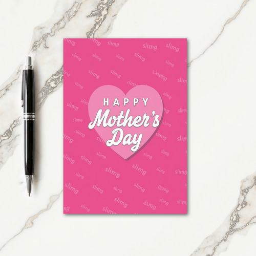 Pink Heart Mothers Day Art Card