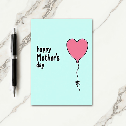 Pink Heart Mothers Day Card