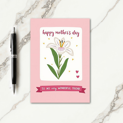 Pink Heart Mothers Day Friend Card