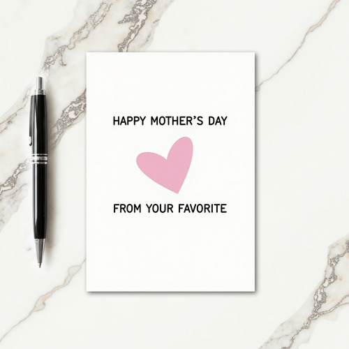 Pink Heart Mothers Day Love Card