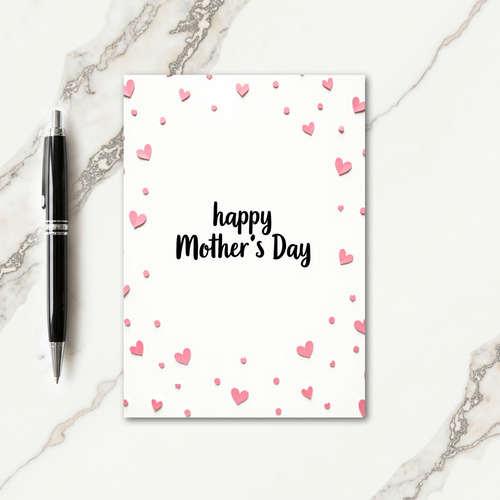 Pink Heart Mothers Day Message Card