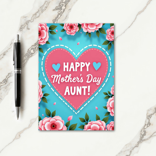 Pink Heart Mothers Day Wish Card
