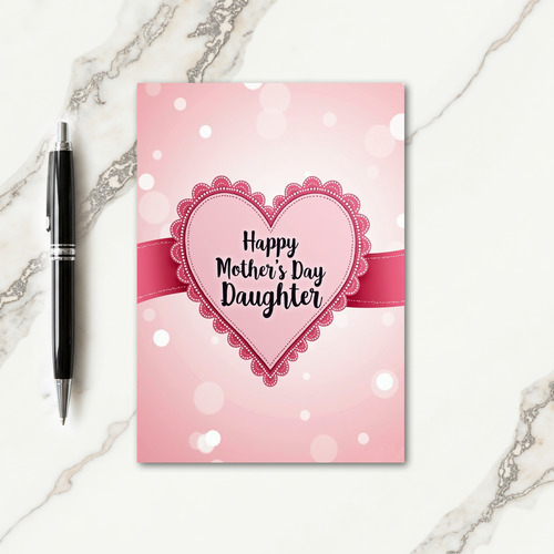Pink Heart Mothers Love Card