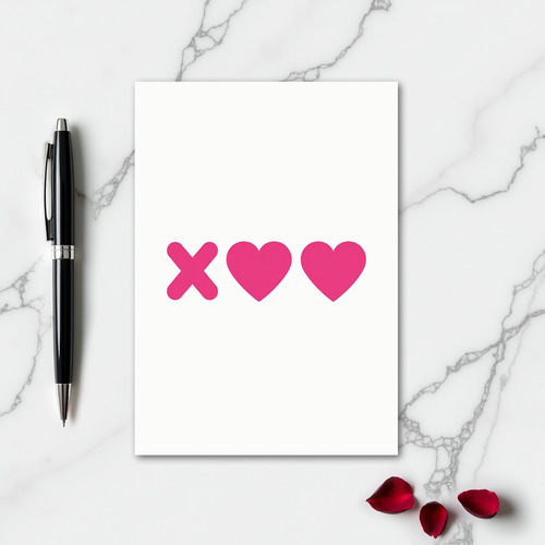 Pink Heart Pattern Love Card