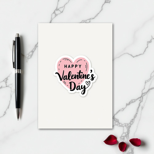 Pink Heart Valentine Message Card