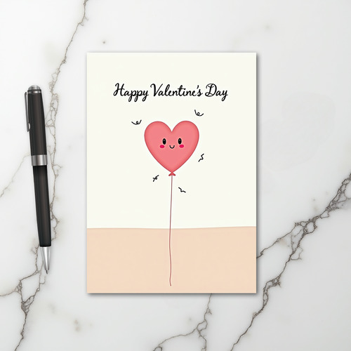 Pink Heart Valentines Day Card