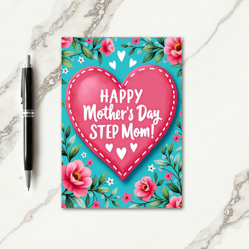 Pink Heartfelt Day Card