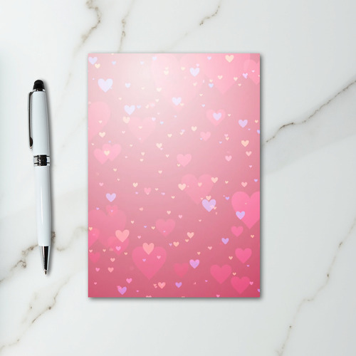Pink Hearts Bokeh Love Card