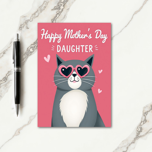 Pink Hearts Daughter Mothers Day Card