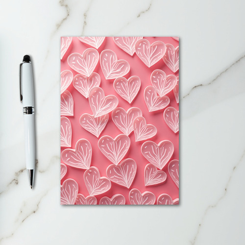 Pink Hearts For Her Valentines Card