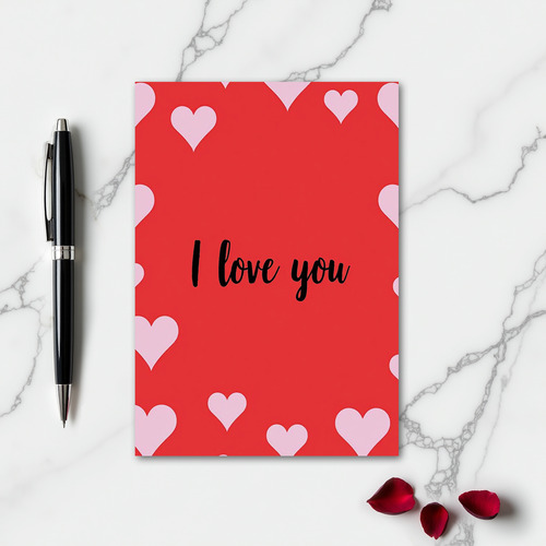 Pink Hearts I Love You Smooth Card