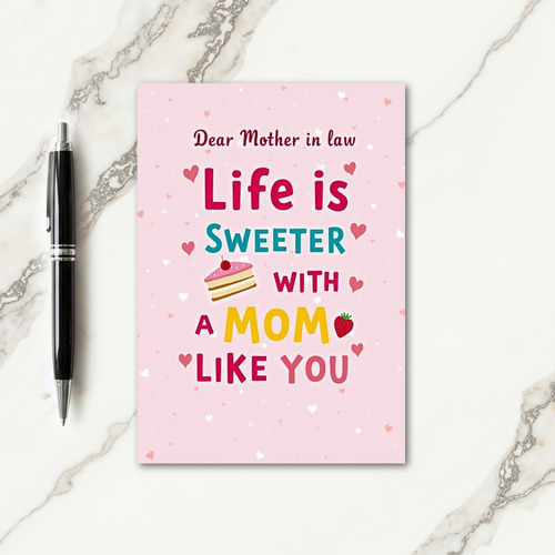 Pink Hearts Mom Affection Message Card
