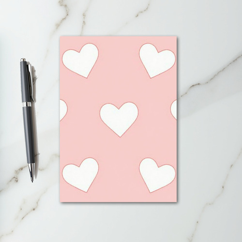 Pink Hearts Pattern Greeting Card