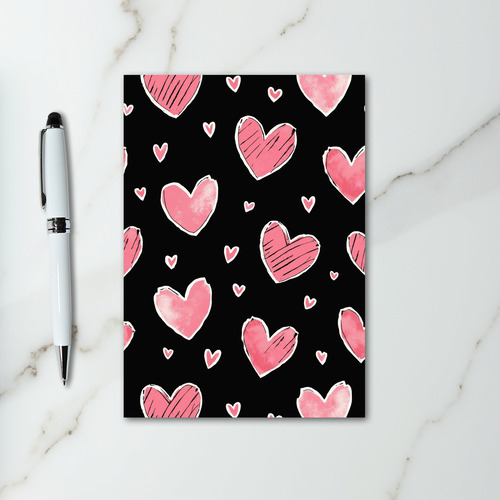 Pink Hearts Pattern Love Card