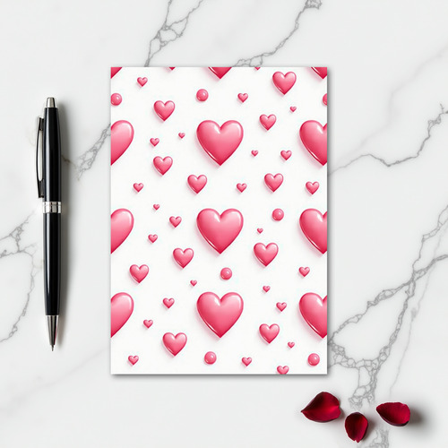Pink Hearts Pattern Sweet Card