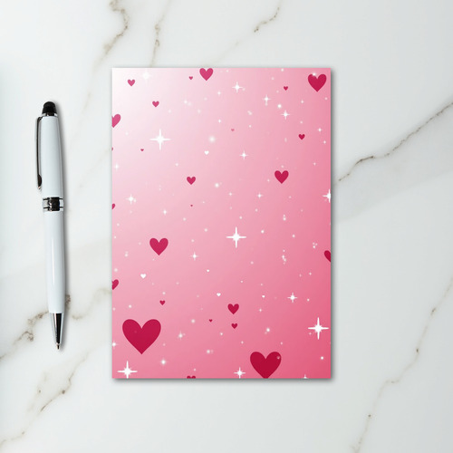 Pink Hearts Sparkle Love Card