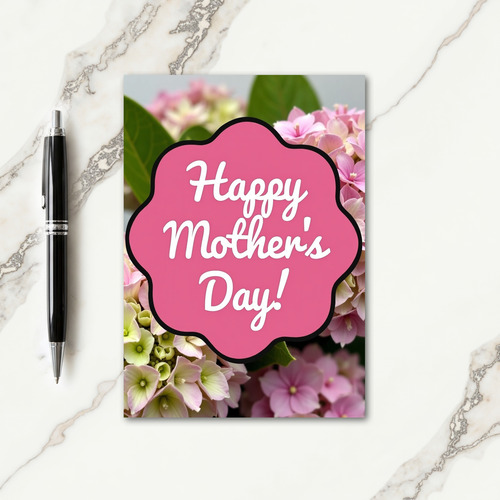 Pink Hydrangea Mother Card