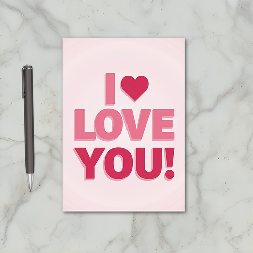 Pink I Love You 3D Card