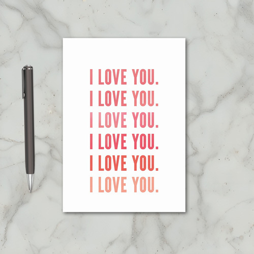 Pink I Love You Message Card