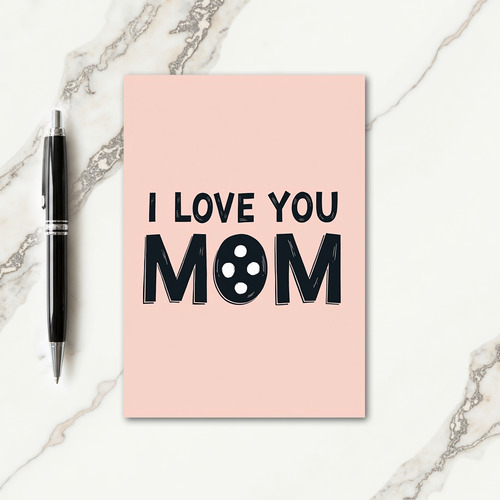 Pink I Love You Mom Graphic Card