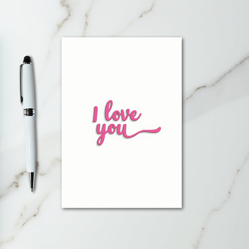 Pink I Love You Script Card