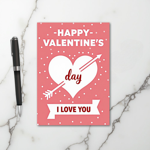 Pink I Love You Valentines Day Card