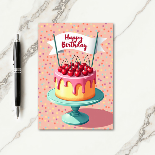 Pink Icing Birthday Card