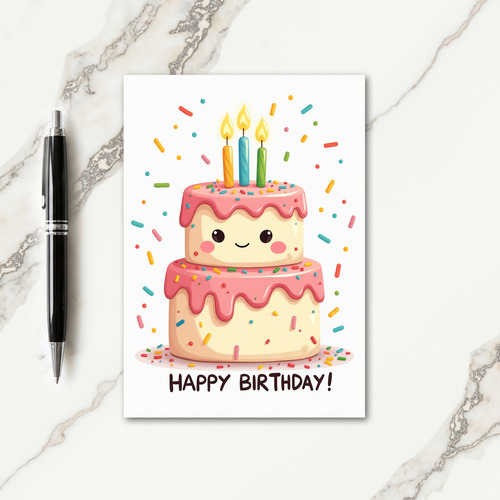 Pink Icing Birthday Treat Card