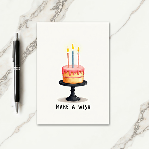 Pink Icing Cake Birthday Card