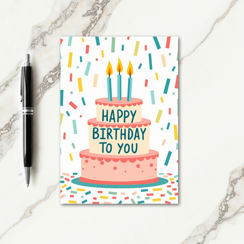 Pink Icing Candles Birthday Card