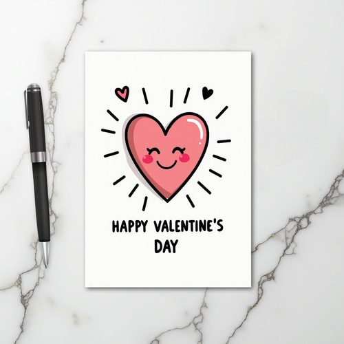 Pink Kawaii Valentines Day Card