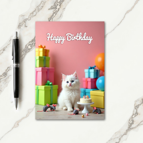 Pink Kitty Celebration Card