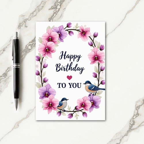 Pink Lavender Birthday Card