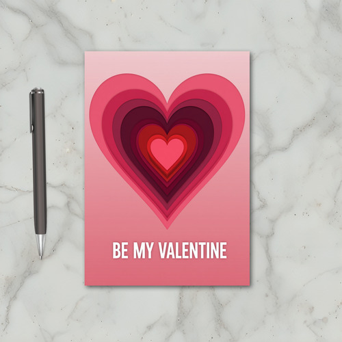 Pink Layered Heart Valentine Card