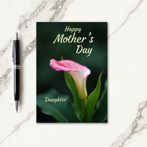Pink Lily Mothers Day Daughter Card