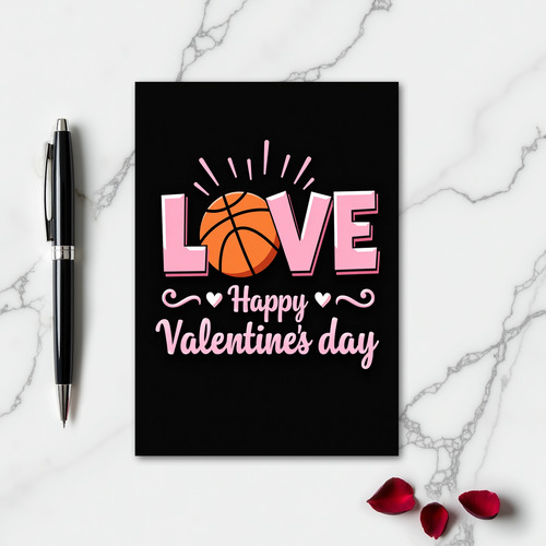 Pink Lines Love Basketball Card