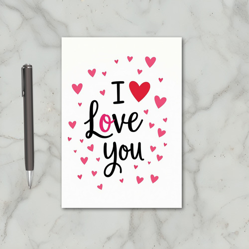 Pink Love Calligraphy Valentines Card