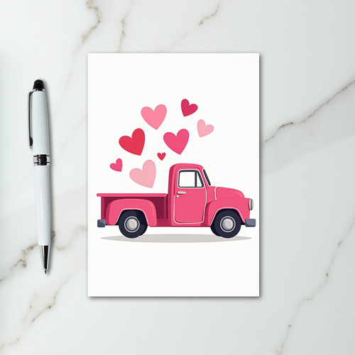 Pink Love Delivery Truck Card