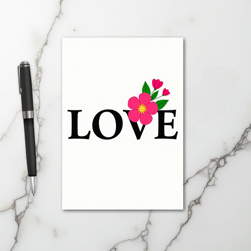 Pink Love Flower Card